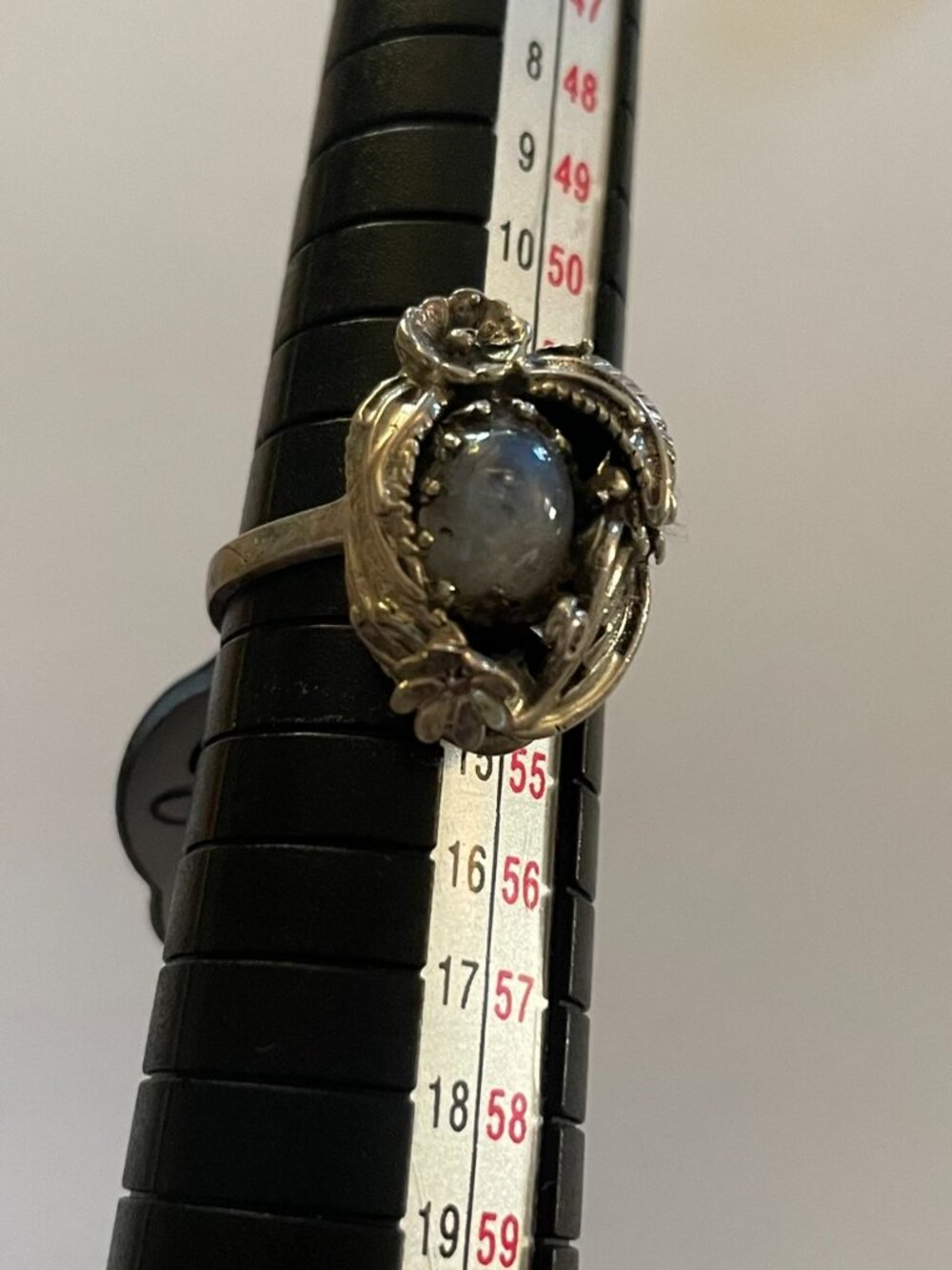 NWT Vintage Sterling Silver Ring Sz 6.5 Handmade Moonstone Bob Stringer Y2K $250